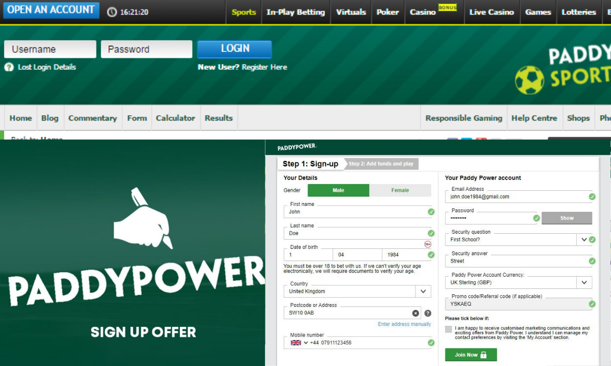 Paddy Power and Free UK Bet Bonus